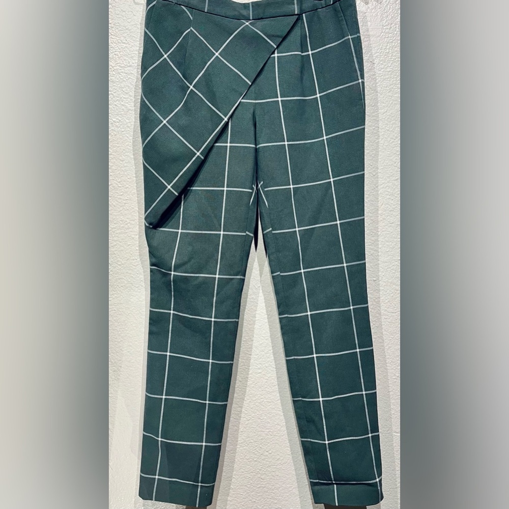 1. State Veridian Blooms Pant in Gray and White Plaid - Size 0 (Women’s)